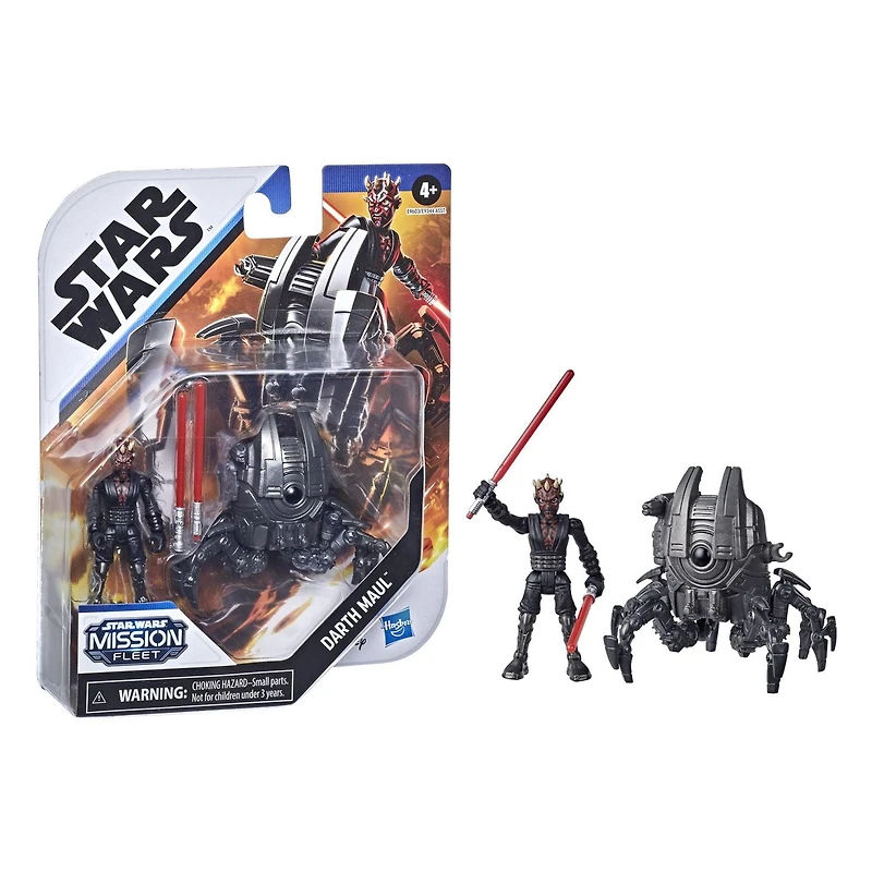 Star Wars Mission Fleet Gear Class Darth Maul Sith Probe Pursuit 2.5-Inch-Scale Figure and Vehicle, Toys for Kids Ages 4 and Up