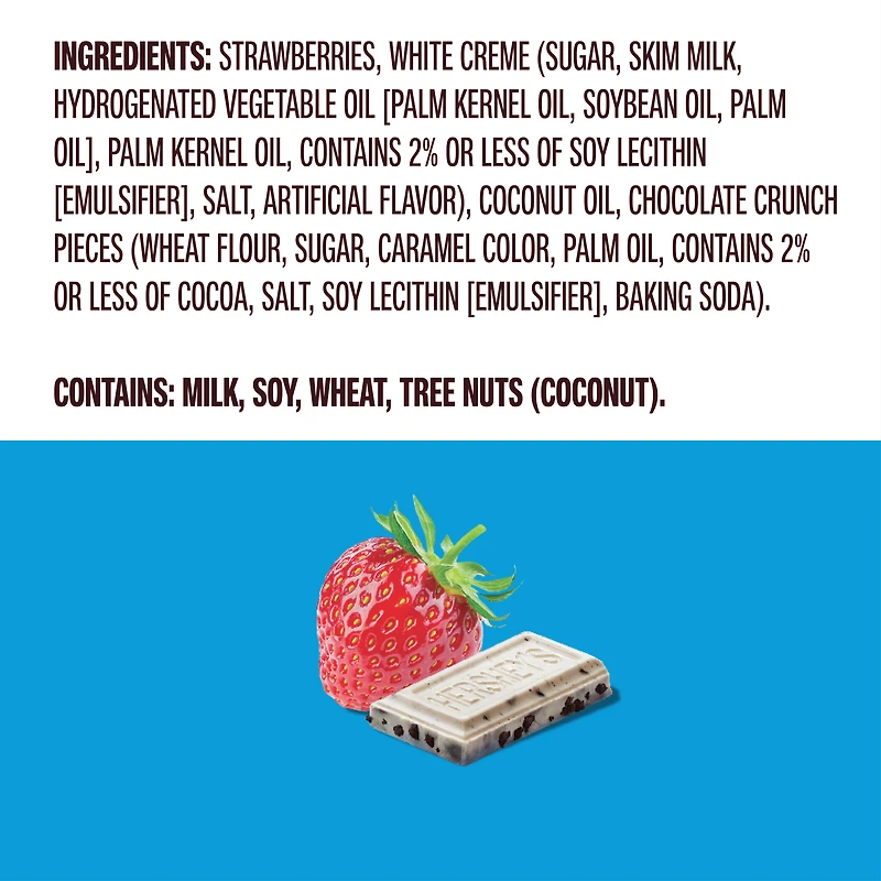 Hershey's Strawberries in Cookies ‘N’ Creme, 8 oz (Frozen), StbryWhteChoCkieCrmb