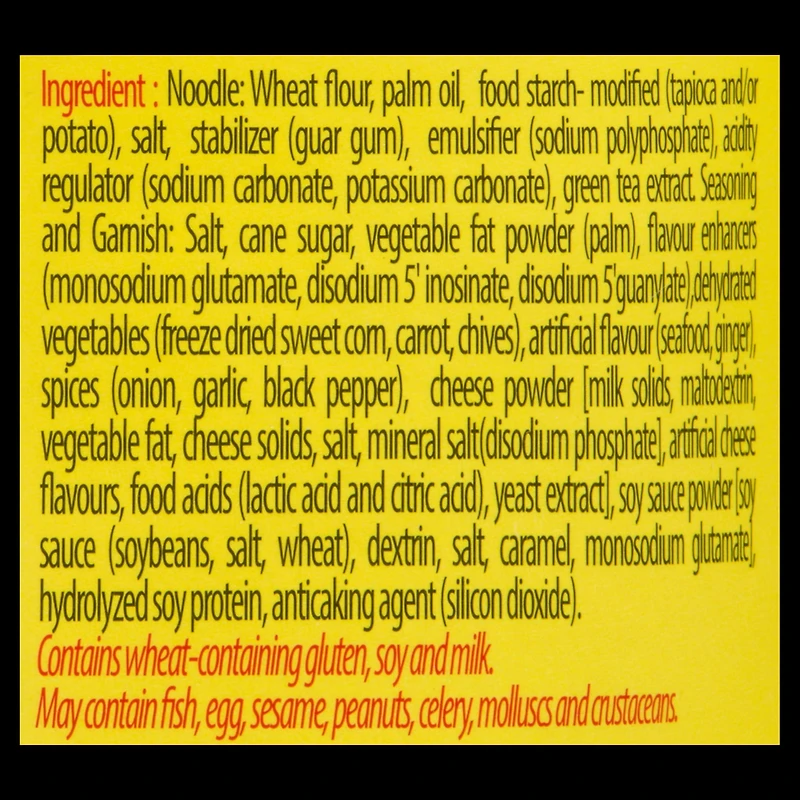 Soupe instantanée aux nouilles Lucky Me à saveur de fruits de mer en tasse