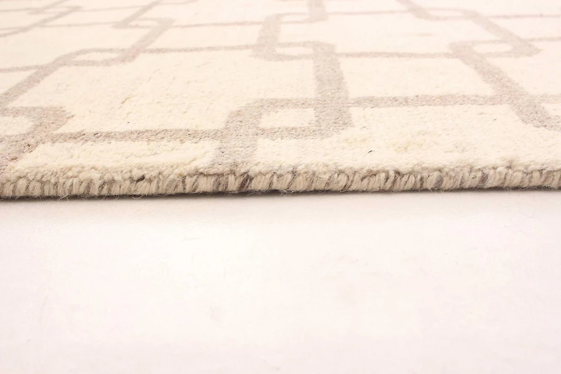 ECARPETGALLERY 4'11" x 7'8" Moroccan Tangier Hand-knotted Area Rug for Living Room, Dining Room and Bedroom in Ivory