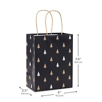 5ct Small Stiff Handle Bag Bundle, Kraft Paper Holiday Gift Bags