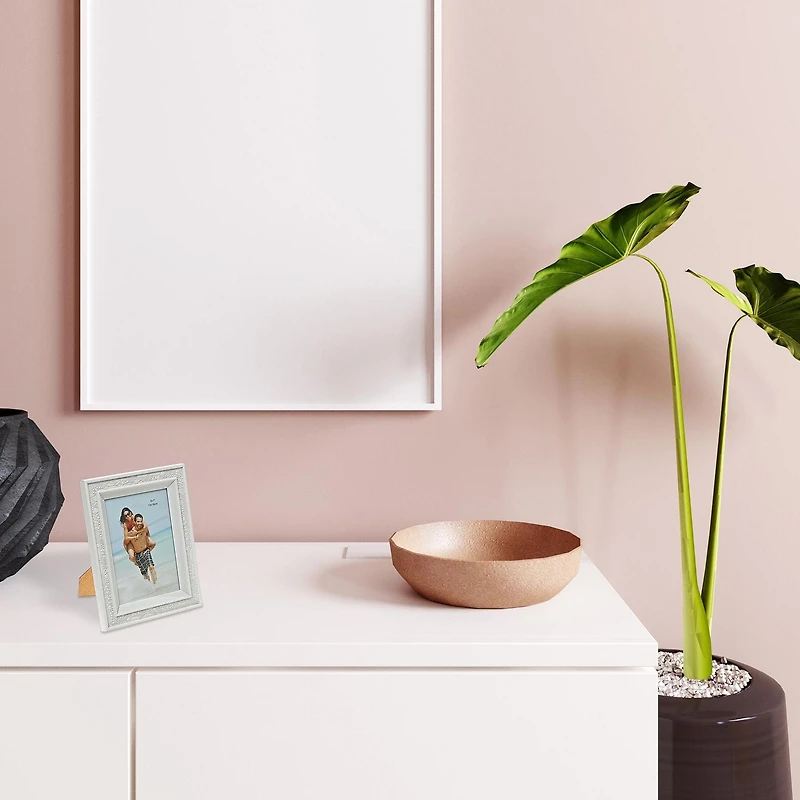 IH Casa Decor 4" X 6" Frame D'Image Échelle Blanche - Ensemble De 2