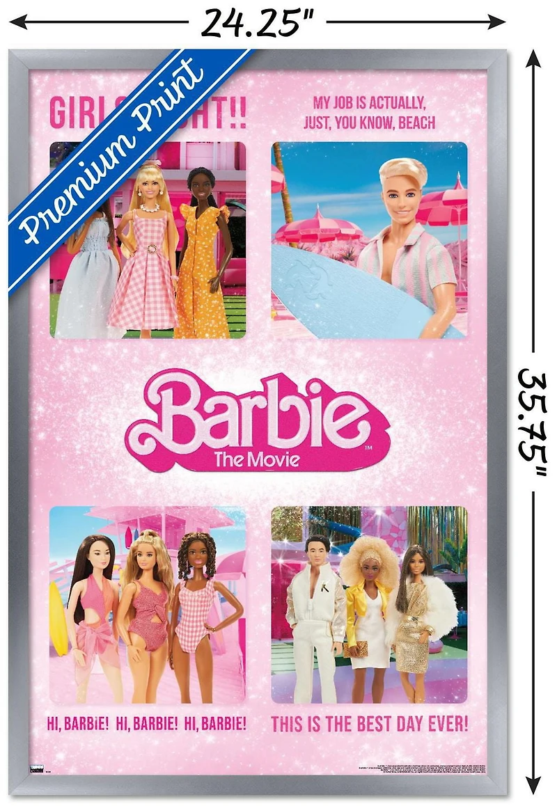 Mattel Barbie: The Movie - Quote Grid Wall Poster, 22.375" x 34"