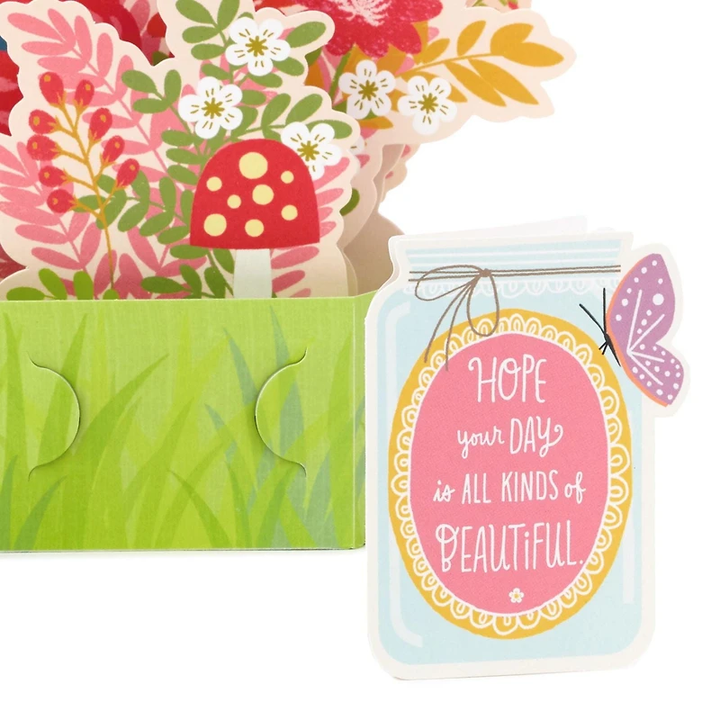 Carte en relief, Paper Wonder de Hallmark (Fleurs et papillons) pour la fête des Mères, le printemps, les fêtes, « Je pense à toi », félicitations, ou les autres occasions