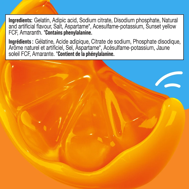 Mélange De Poudre Pour Gelée Orange, Sans Sucre Ajouté, Boîte De 10, 2 G
