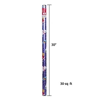 Holiday Time Christmas Gift Wrapping Foil Paper Roll, Santa with Characters