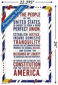 The United States Of America - Constitution Preamble Wall Poster