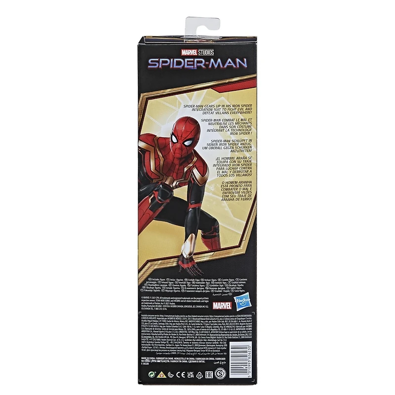 Marvel Spider-Man Titan Hero Series, figurine Iron Spider Costume super lance-toile de 30 cm inspirée du film de Spider-Man, enfants dès 4 ans