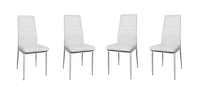K-Living Chaises rembourrées en PU blanc Nash avec pieds en métal robustes (4 chaises par boîte)