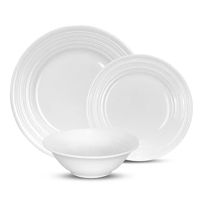 Bianco Bande Service de table 12 pièces, service pour 4