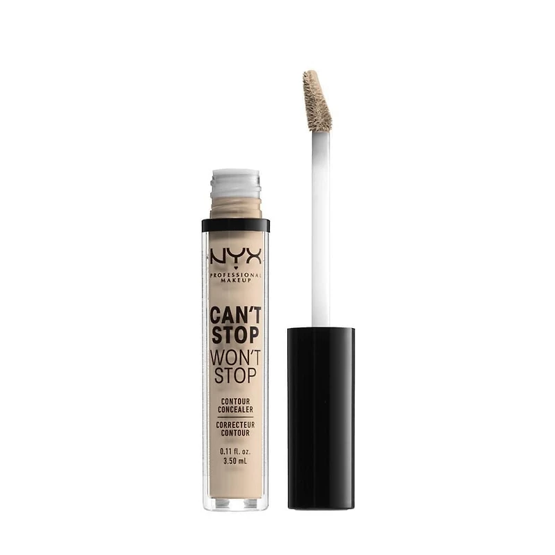 NYX PROFESSIONAL MAKEUP, Can't Stop Won't Stop Contour Concealer, 24h Full Coverage Matte Finish, Long Wear Cream Concealer