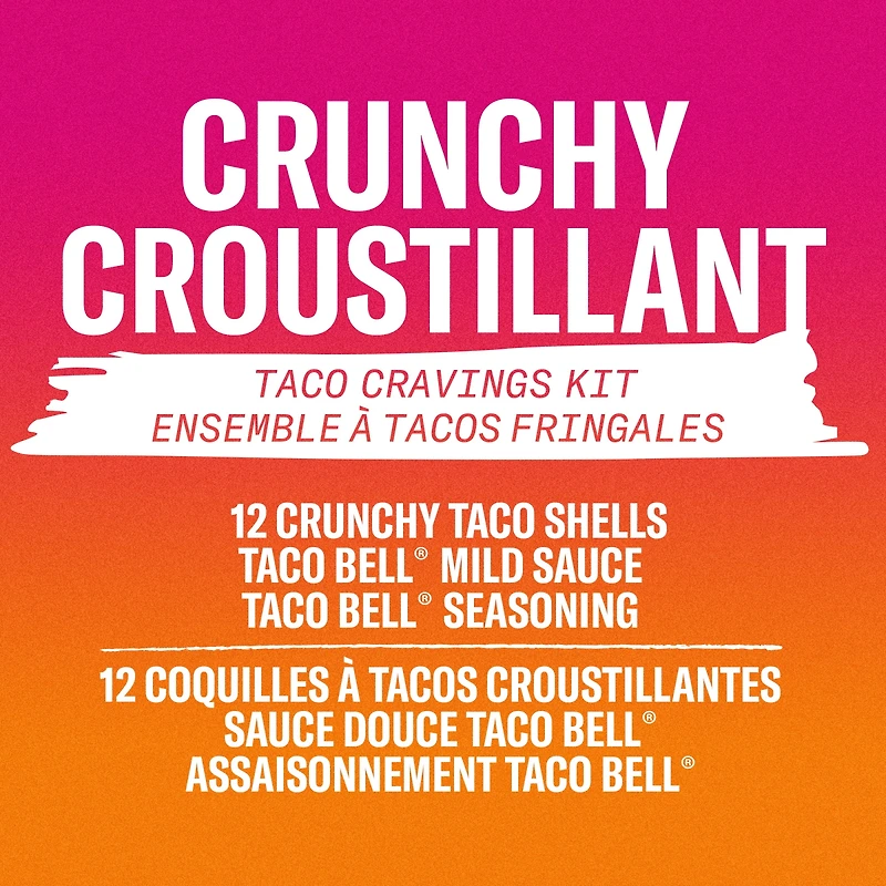 Taco Bell Crunchy Taco Cravings Kit, 260 g Box, TB CRUNCHY TACO KIT