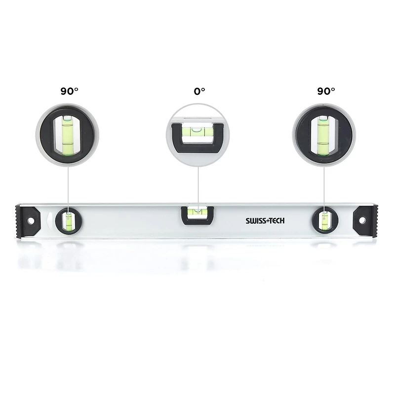 Swiss Tech 24" Aluminum Level, Double aluminum frame