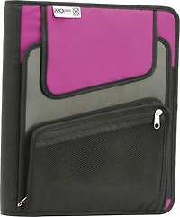 Mead Proplatinum 1.5" Vertical Zipper Binder, Zipper binder with exterior vertical storage pocket