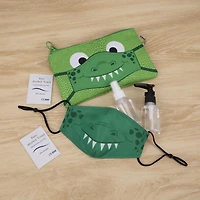 ZIPIT Face-It Kit for Boys, Pouch with Antibacterial Material + Matching Face Mask (Green), Pouch & Mask Matching Set