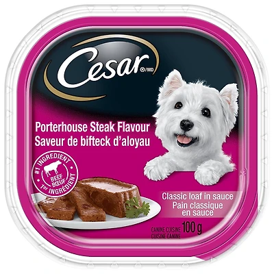 Nourriture humide pour chiens CESAR pain classique en sauce saveur de bifteck d'aloyau