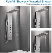 American Imaginations Rectangle Wall Mount CUPC Approved Stainless Steel Shower Panel In Brushed Stainless Steel Color AI-34370