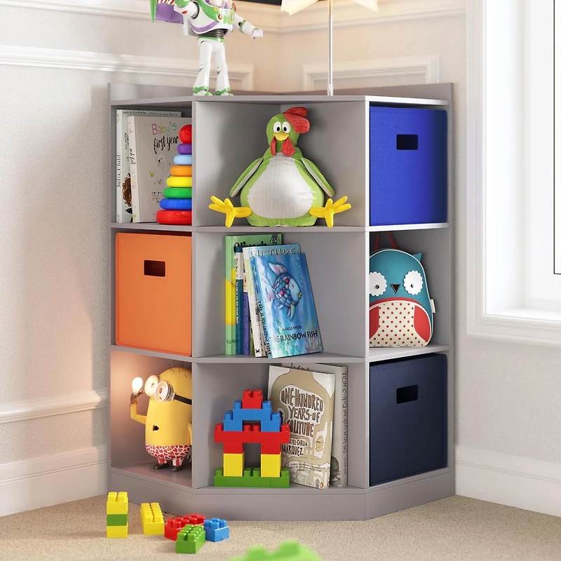 RiverRidge® Home 6-Cubby, 3-Shelf Corner Cabinet in White for Kids