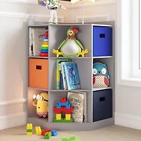 RiverRidge® Home 6-Cubby, 3-Shelf Corner Cabinet in White for Kids