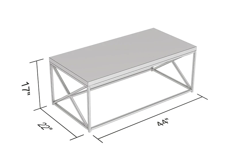 Safdie & Co. Coffee Table 44L Marble Black Metal