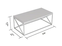 Safdie & Co. Coffee Table 44L Marble Black Metal