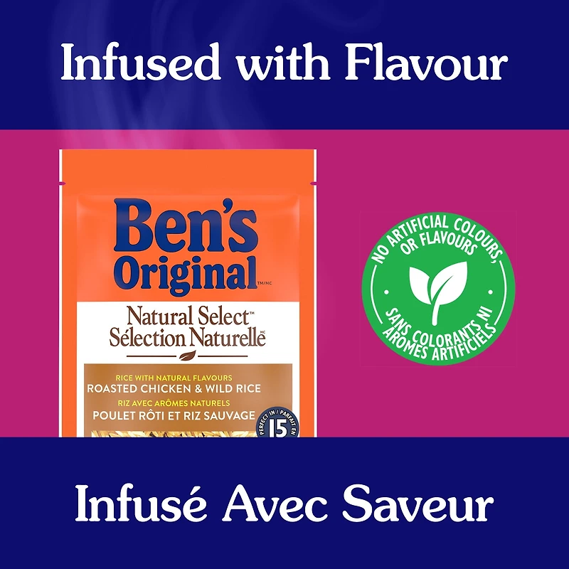 BEN'S ORIGINAL NATURAL SELECT Roasted Chicken Flavour & Wild Rice, 365g pouch