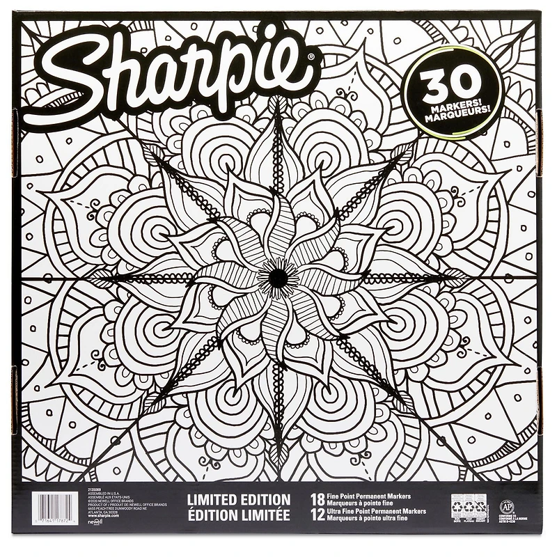 Sharpie Permanent Markers, Fine Point, Assorted Colors, 30-Count, Sharpie