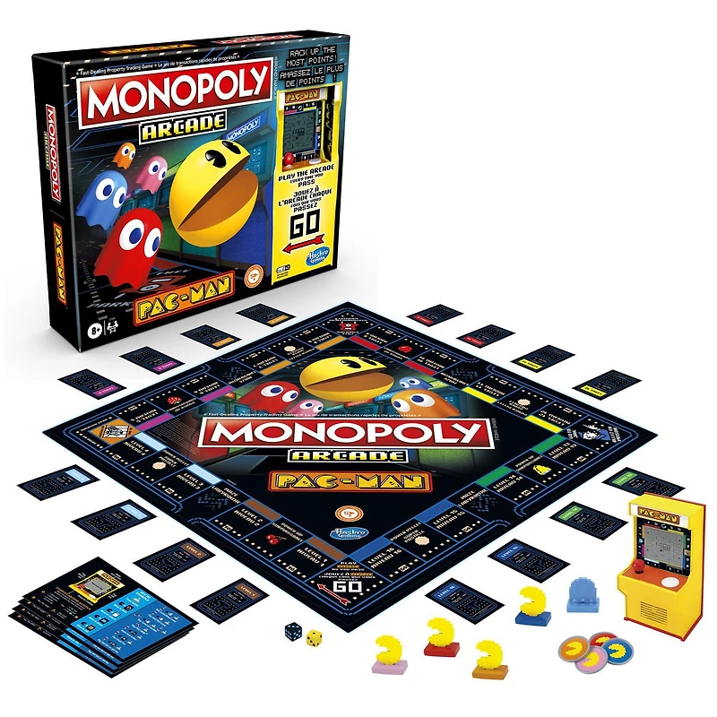Monopoly Arcade Pac-Man Game; Monopoly Board Game for Kids Ages 8 and Up; Includes Banking and Arcade Unit