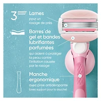 Venus Comfortglide Women's Razor White Tea Scented with Reusable Razor Handle, 2 Razor Blade Refills and Shower Holder, 1CT