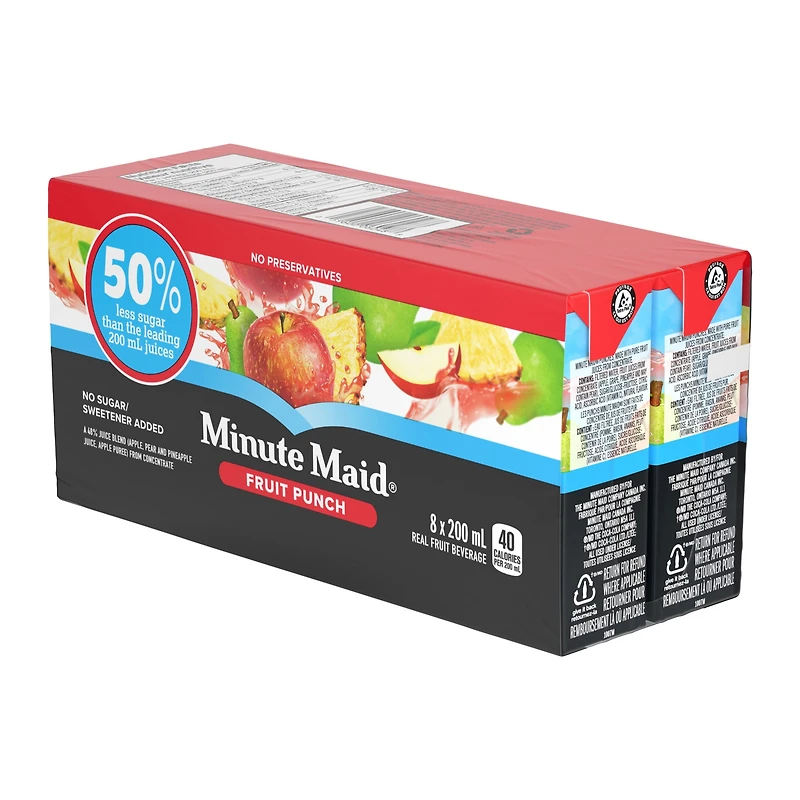 Minute Maid Fruit Punch Cartons, 200 mL, 8 Pack, 200 x mL