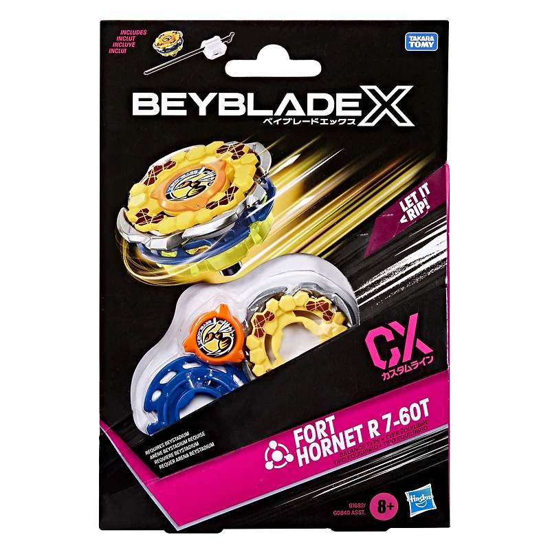 Beyblade X Starter Pack Fort Hornet R 7-60T CX, toupie et lanceur