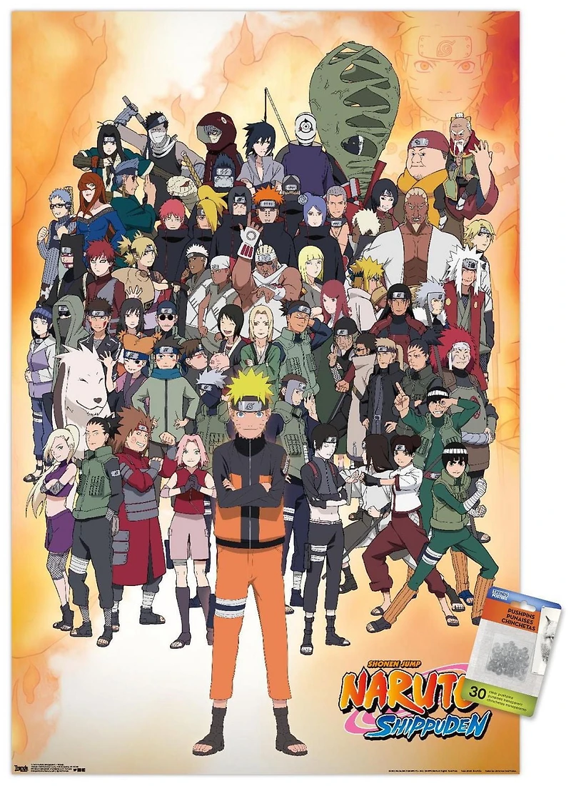 Naruto Shippuden - Group Wall Poster, 22.375" x 34"
