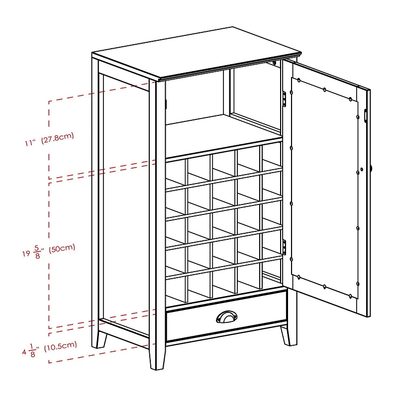 Armoire à vin modulaire Bordeaux avec 25 espaces pour bouteilles de Winsome - 92455