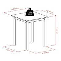 Winsome Parkland 3-Piece High Table with 2 Bar V-Back Stools - 94348