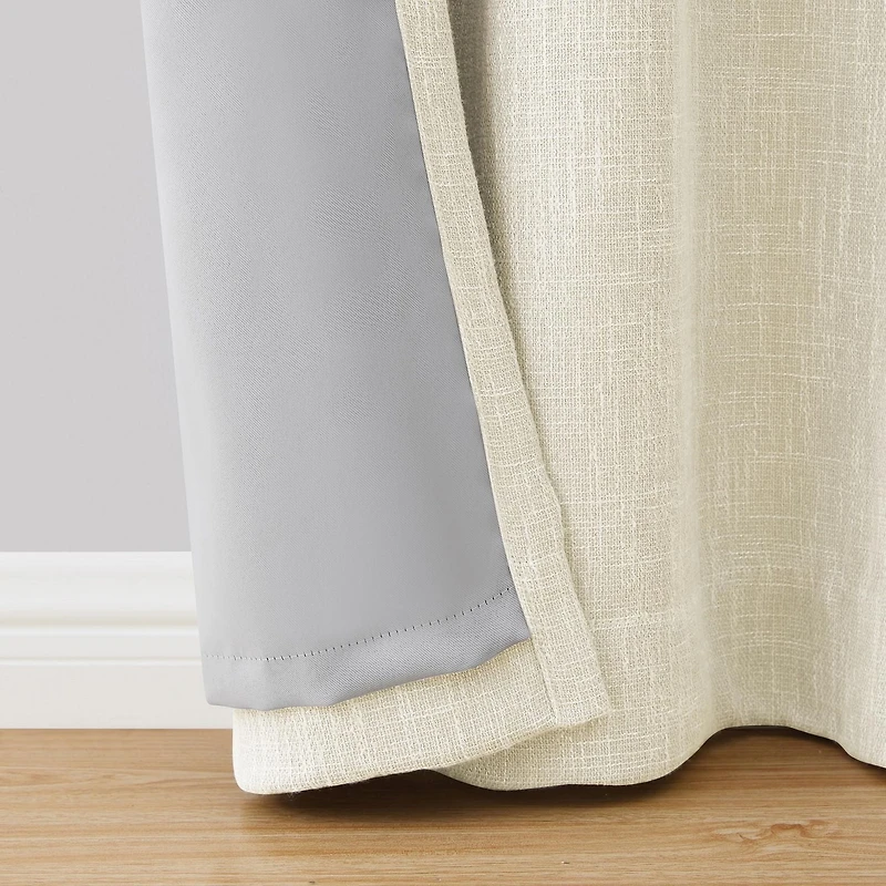 Better Homes & Gardens Linen Grommet Blackout Curtain Panel, 50" x 95", Ivory, Textured Blackout Curtain
