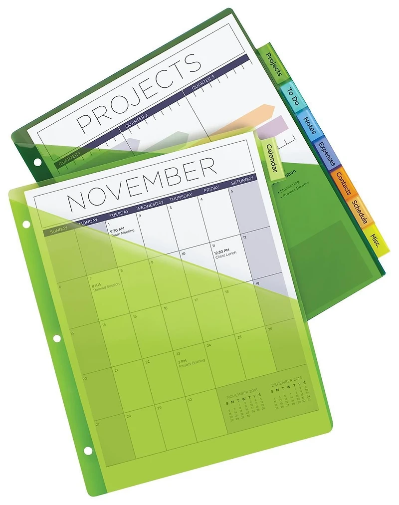 Avery Intercalaires en plastique Pochette Insérables Big Tab, pour imprimantes à laser ou jet d'encre, 9¼" x 11⅛", 8 onglets - 11903