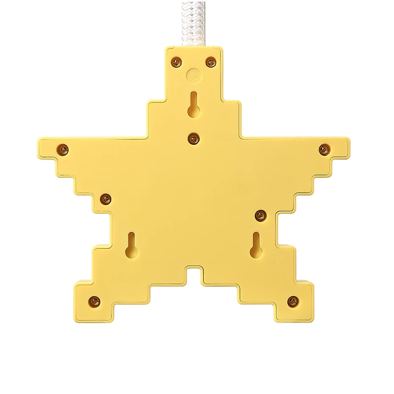 GLOBE 3-Outlet Yellow Pixel Star Flat Plug Indoor Power Strip with 1x USB-A 1x USB-C Charging Ports (15.5 combined)