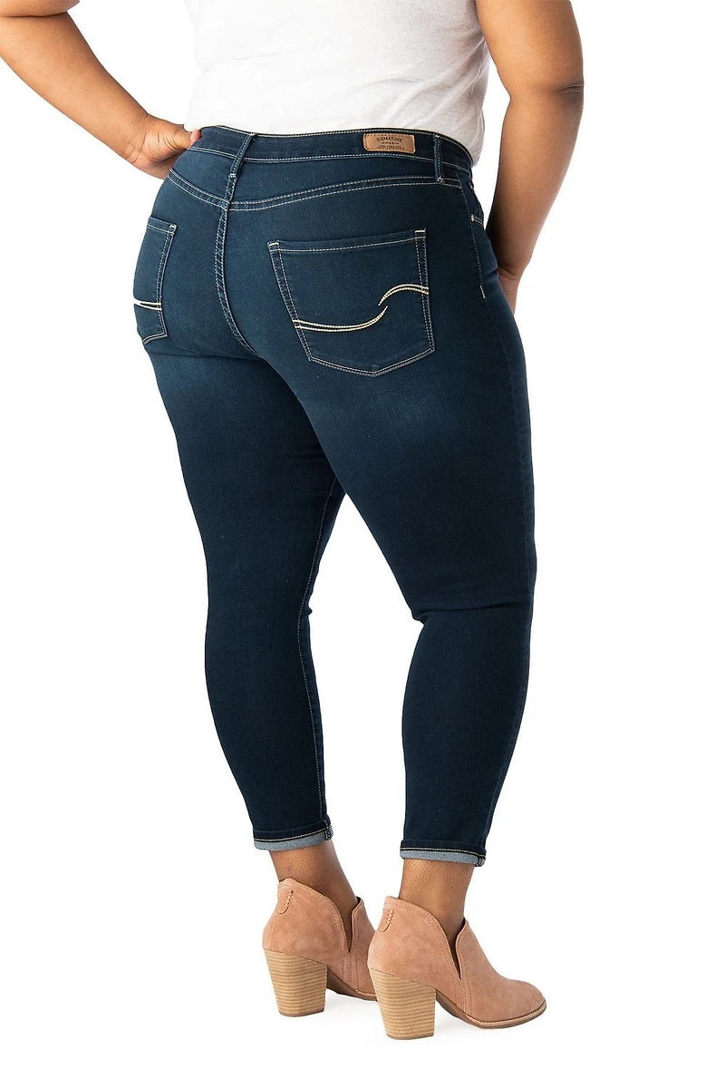 Levi Strauss Signature.MC Filiforme taille haute à revers à la cheville Plus pour femme