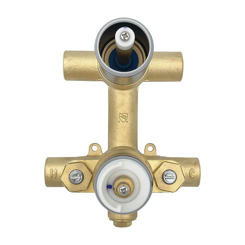 The akuaplus® square thermostatic valve with 4-way diverter, 2 magnetic handshowers or simultaneously.  Hand shower 3 settings with Push-Buttom and a swiveling shower head.  Chrome finish