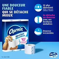 Papier hygiénique Charmin Ultra Doux, 30 rouleaux triples = 90 rouleaux réguliers, papier hygiénique à 2 épaisseurs 30 Unité
