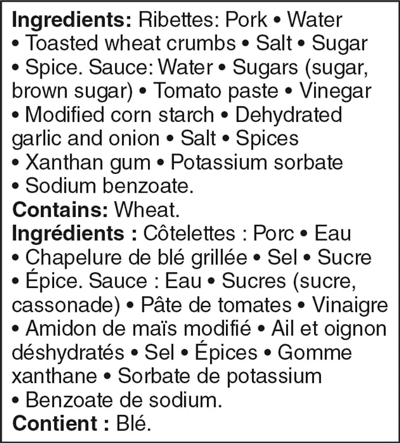 Côtelettes de porc au barbecue Great Value 6 côtelettes, 770 g