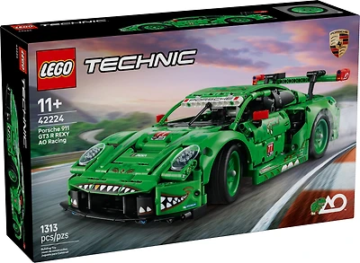 LEGO Technic Porsche 911 GT3 R REXY AO Racing Car Building Toy for Boys & Girls - Car Toy W/Realistic Steering & 6-Cylinder Engine for Kids & Auto Fans, Ages 11+ - Gift Idea for Birthdays - 42224