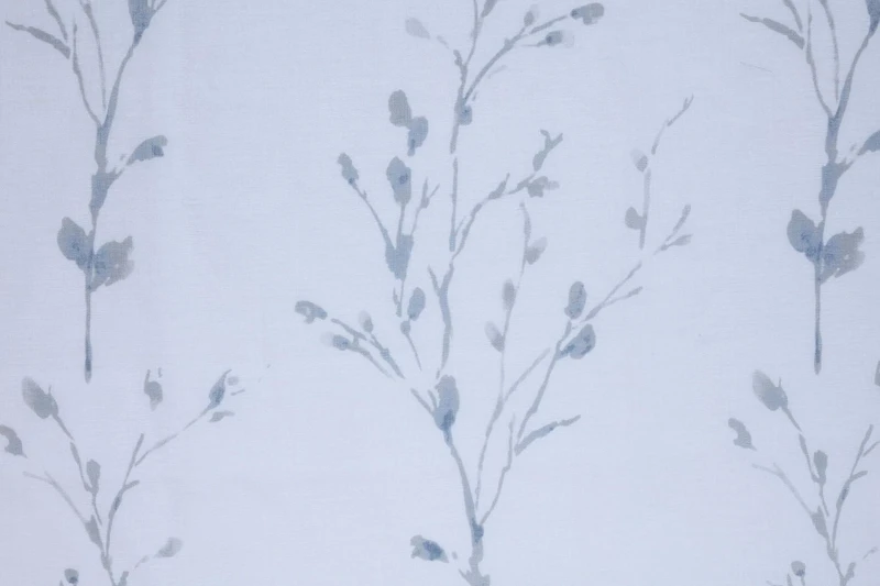 Loft Living Petra, panneau de rideau à oeillets en faux lin sem-transparent imprimé 52" x 84", blanc