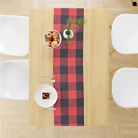 Fabstyles Buffalo Check Cotton Table Runner, Washable Woven Table Runner for Dining, Kitchen, Coffee, and Patio Table