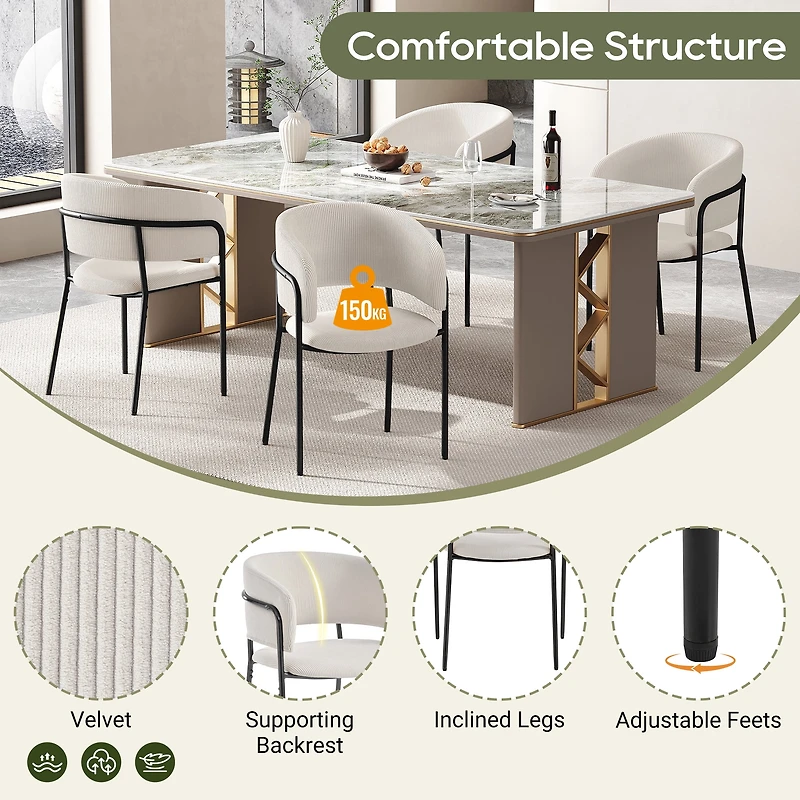 Noble House - Chaise d'appoint moderne HORIZON à pieds inclinés Pieds réglables (beige)