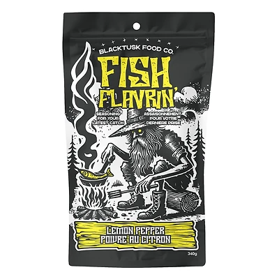 Mélange de chapelure assaisonnée croustillante pour poisson, viande et légumes Blacktusk Flavrin, saveur citron-poivre, 340 g par Blacktusk Food Co
