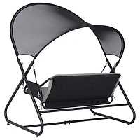Deko Living Outdoor 3 Seat Cushioned Swing Chair with Textilene Canopy