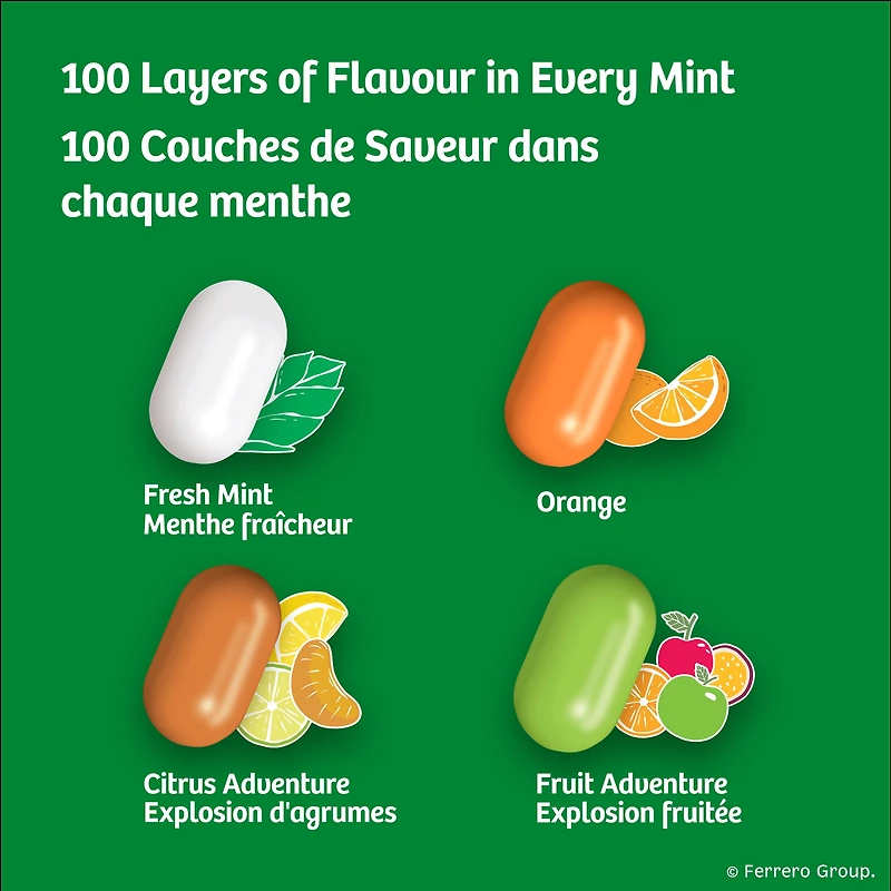 Menthes TIC TAC, cadeau de bas de Noël, 4 paquets individuels, 116g paquet de 4