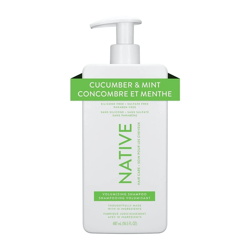 Native Volumizing Shampoo, Cucumber & Mint, Sulfate & Paraben Free, 487mL