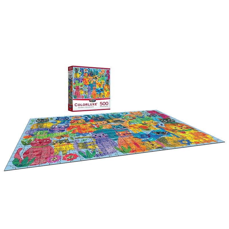 RoseArt - Colorluxe 500 pièces -fête de chat- Puzzle emboîtable pour adulte
